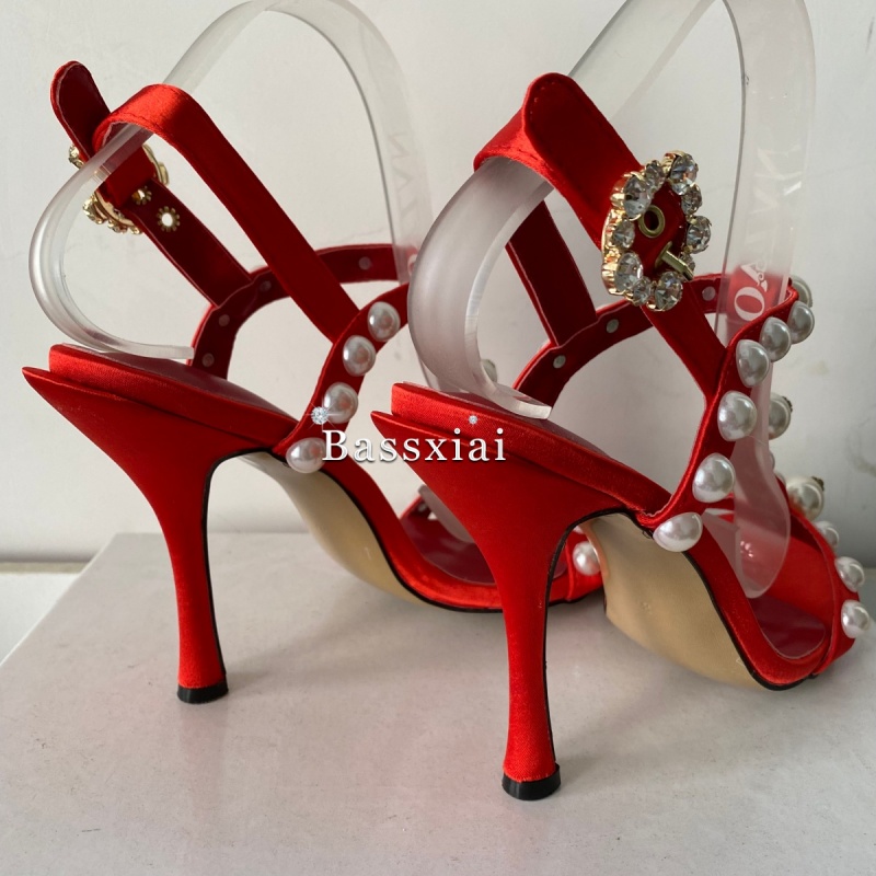 Pearl Bead Decor T-Strap Stile - Strappy Heeled Sandals review and price