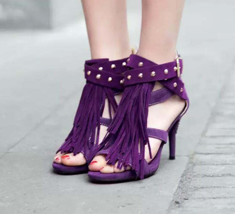 Sexy Purple Black Faux Suede T - Women'S Shoes Size 12 review and price