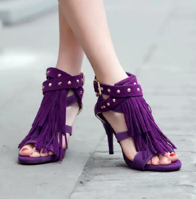 Sexy Purple Black Faux Suede T - Women'S Shoes Size 12 review and price