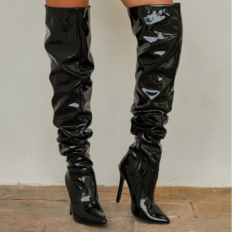 Women's Boots Over The Knee Sh - Patent Leather Pump review and price