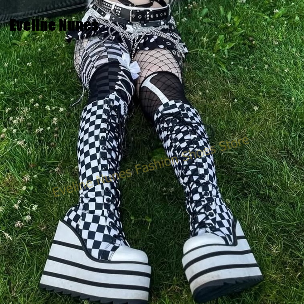 Women Pink White Checkerboard  - Women Shoes Boots review and price
