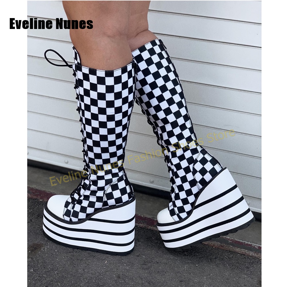 Women Pink White Checkerboard  - Women Shoes Boots review and price