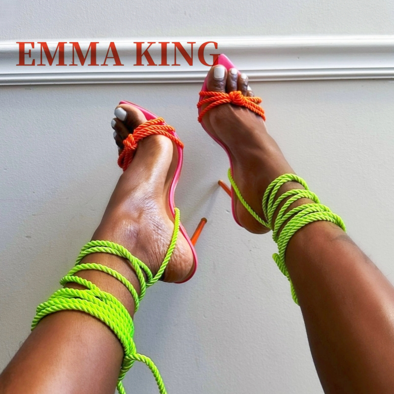 Women's Green Rope Lace-Up Hee - Strappy Heeled Sandals review and price