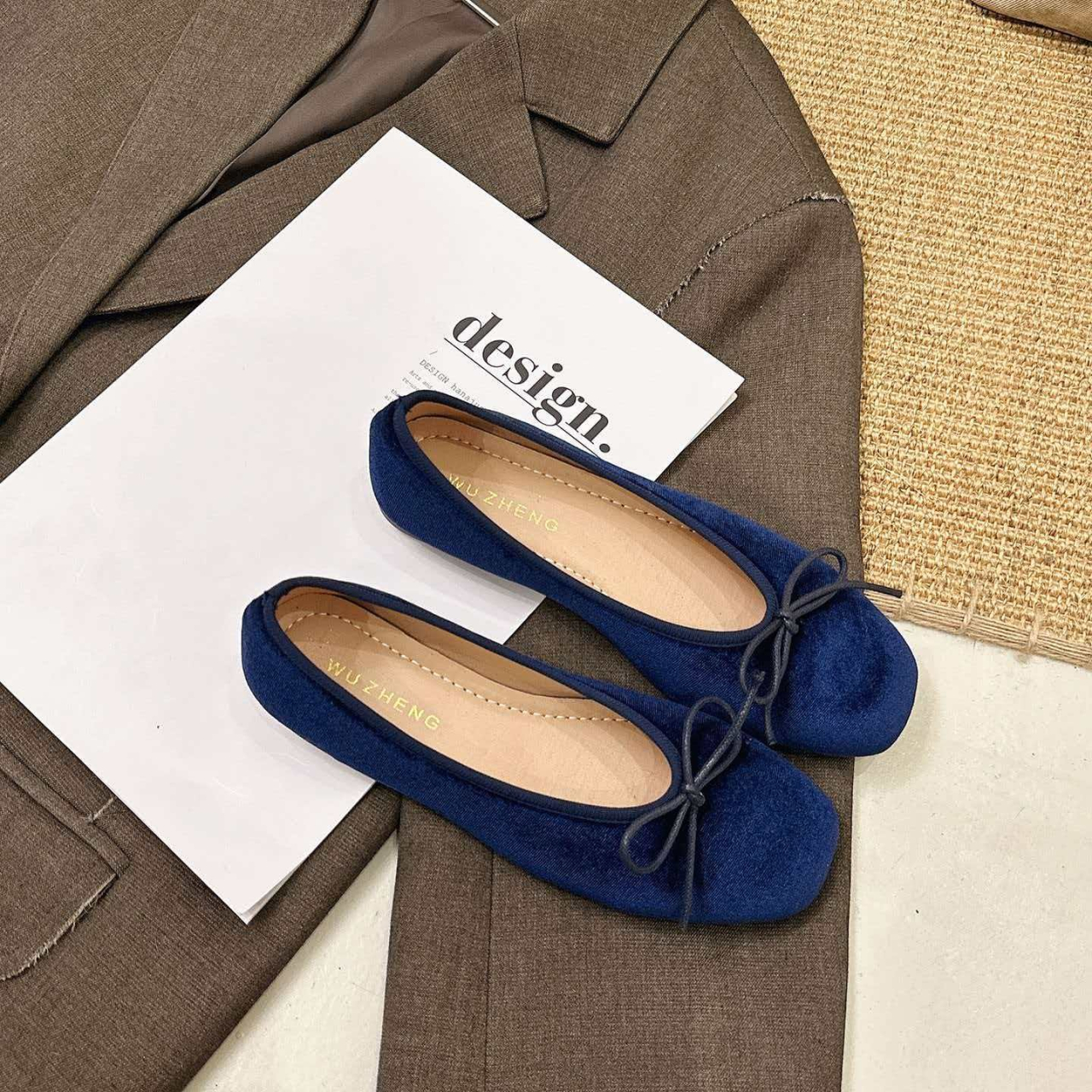 French-style high-end velvet b - Ballet Flat Women review and price