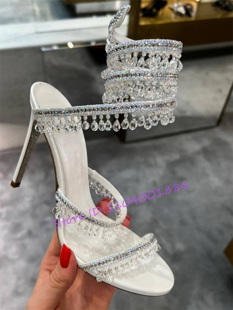 Rhinestone Snake Shape Ankle S - Strappy Heeled Sandals review and price