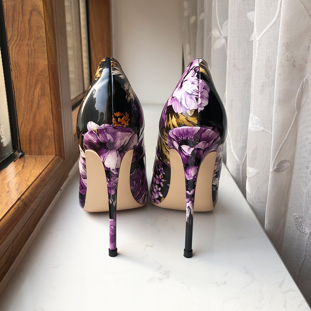 Tikicup Purple Flower Print Wo - Patent Leather Pump review and price