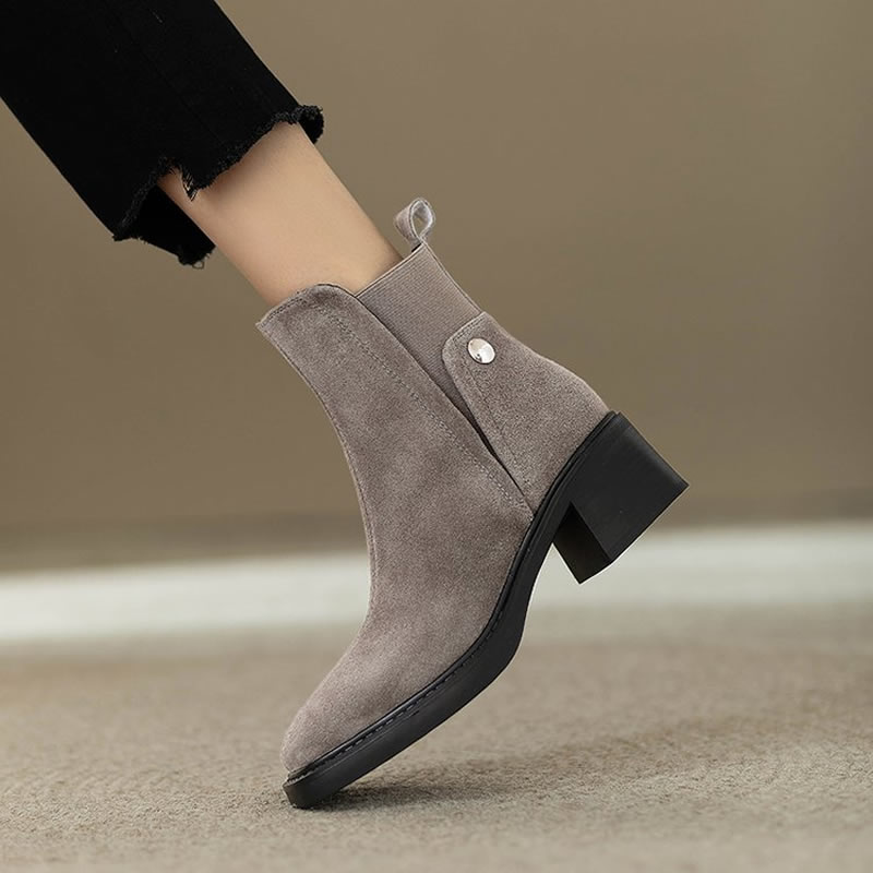 Suede Women Chunky Ankle Boots - Women'S Shoes Trending 2025 review and price