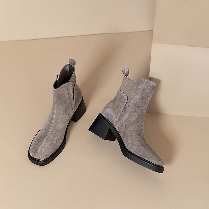 Suede Women Chunky Ankle Boots - Women'S Shoes Trending 2025 review and price