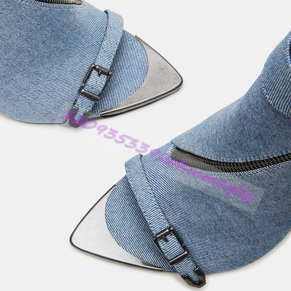 Summer Blue Denim Pointed-Toe  - Women Shoes Boots review and price