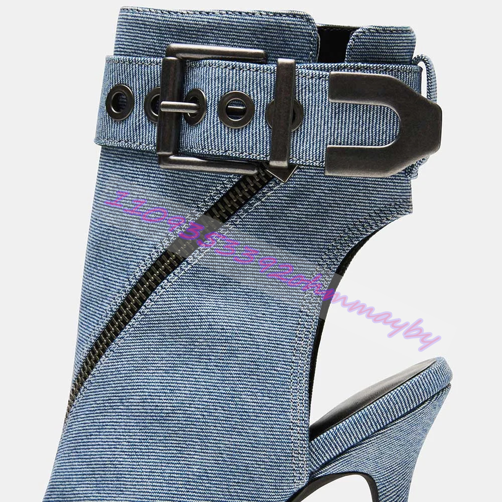 Summer Blue Denim Pointed-Toe  - Women Shoes Boots review and price