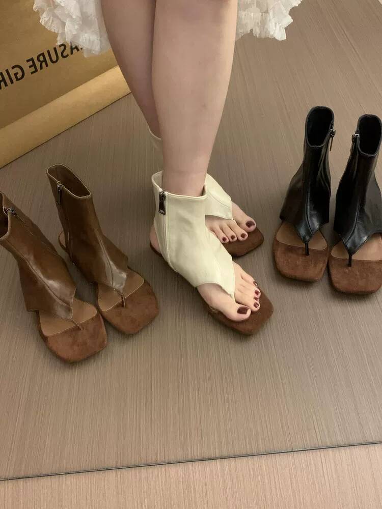 2026 French Retro Brown Short  - Women Shoes Boots review and price