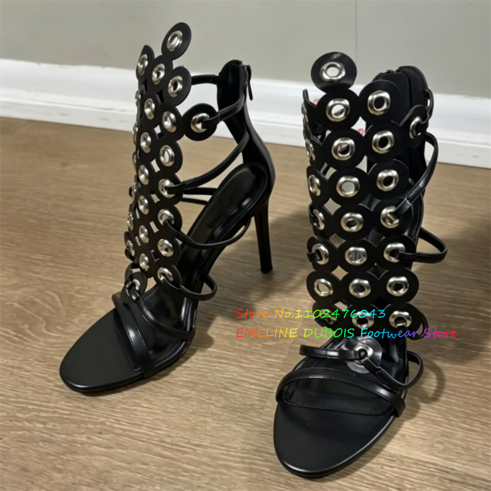 Gold Metal Circle Decor High H - Strappy Heeled Sandals review and price
