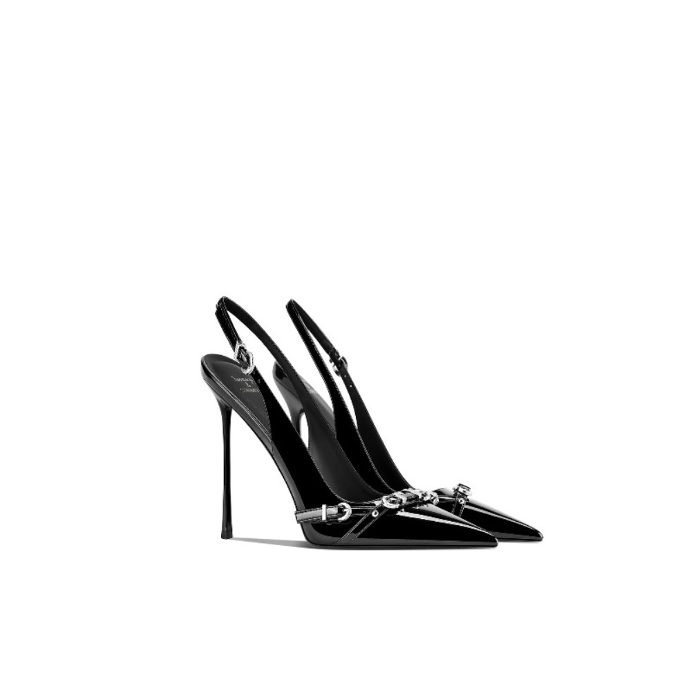 Fashionable Black Pointed Toe  - Strappy Heeled Sandals review and price