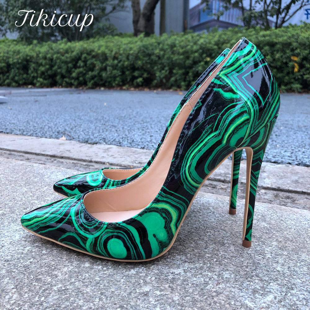 Tikicup Women Green Floral Pri - Patent Leather Pump review and price