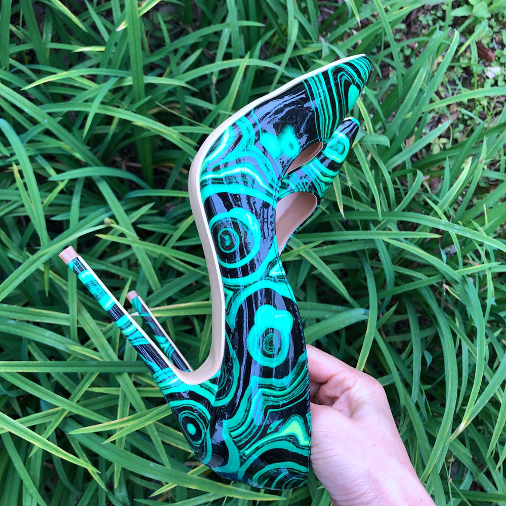 Tikicup Women Green Floral Pri - Patent Leather Pump review and price